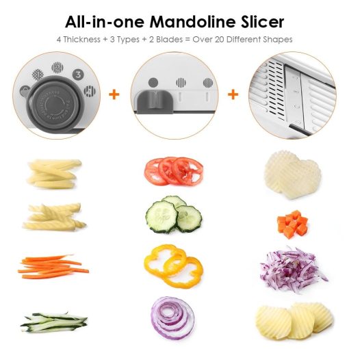 Mandoline Food Slicer for Kitchen, Adjustable Vegetable Chopper-Stainless Steel Food Chopper, Vegetable Slicer