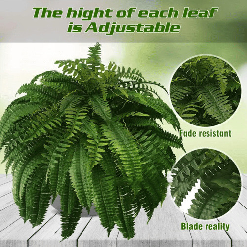 Uv Resistant Lifelike Artificial Boston Fern For Outdoors